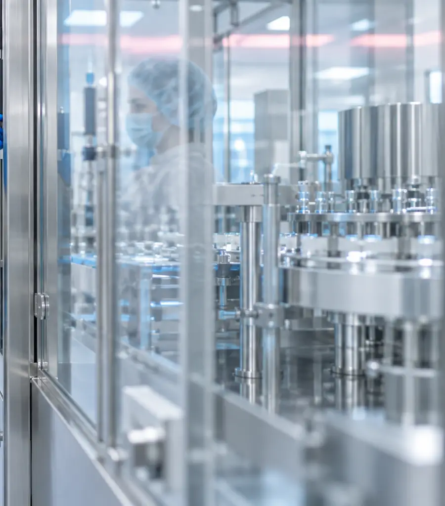 Process equipment inside a cleanroom